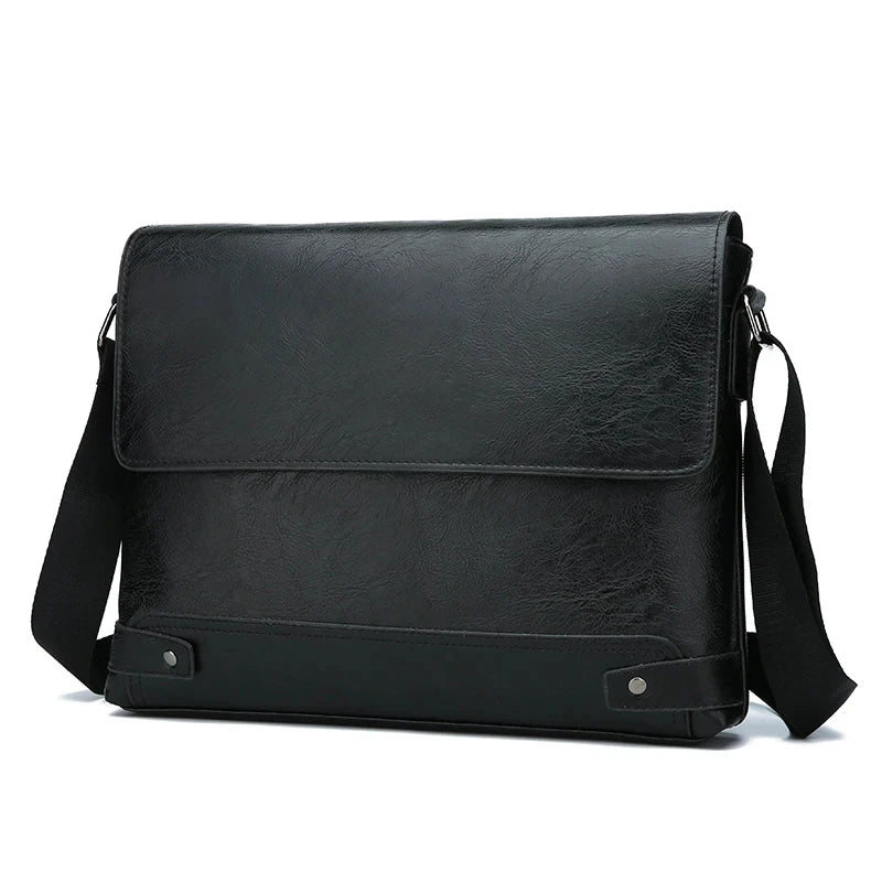 Sac besace en similicuir pour homme noir