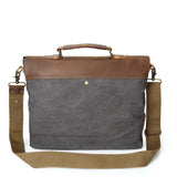 Sac besace homme en toile et cuir, vue de dos