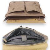 Sac besace homme en toile et cuir compartiments