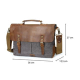 Sac besace homme en toile et cuir dimensions