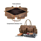 Sac de voyage en cuir véritable vintage 2 images