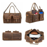 Sac de voyage en cuir véritable vintage 4 images