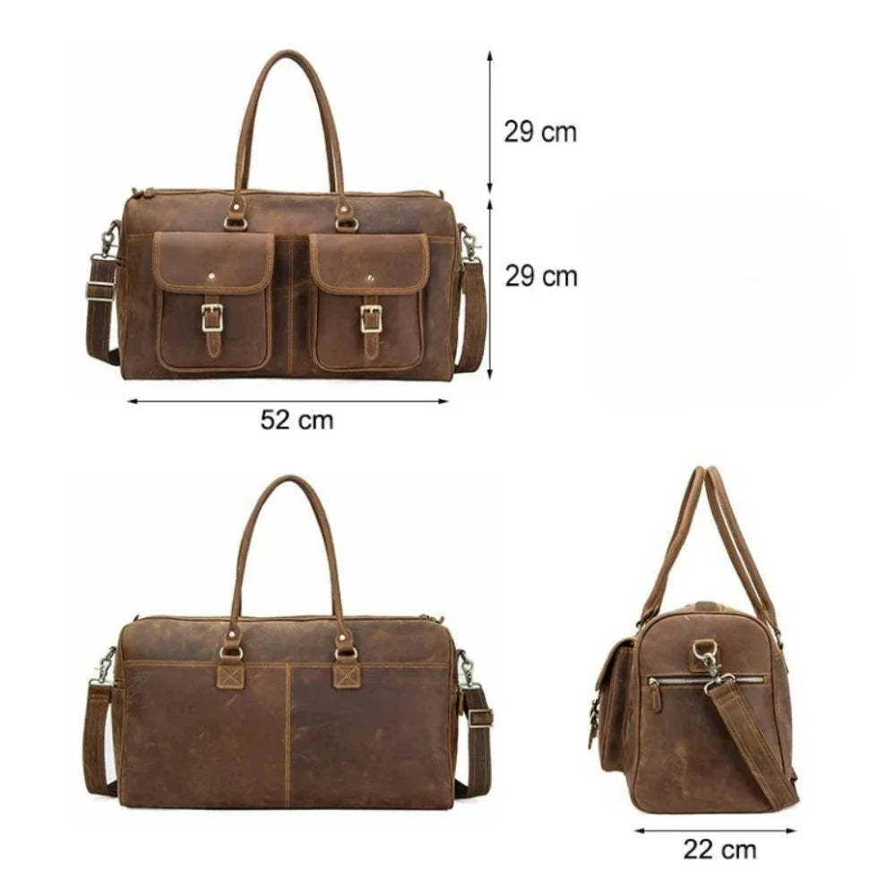 Sac de voyage en cuir véritable vintage dimensions