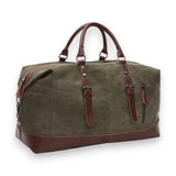 Sac de voyage en toile homme kaki de trois quarts