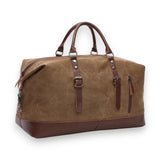 Sac de voyage en toile homme marron de trois quarts