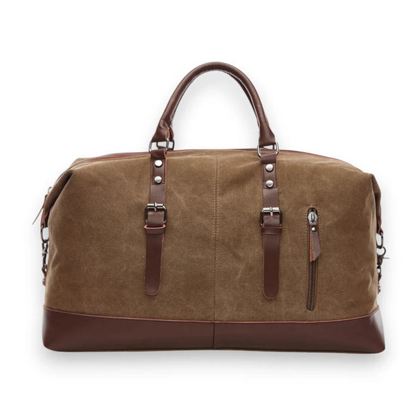 Sac de voyage en toile homme marron