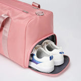 Sac de voyage femme léger et déperlant rose compartiment chaussures