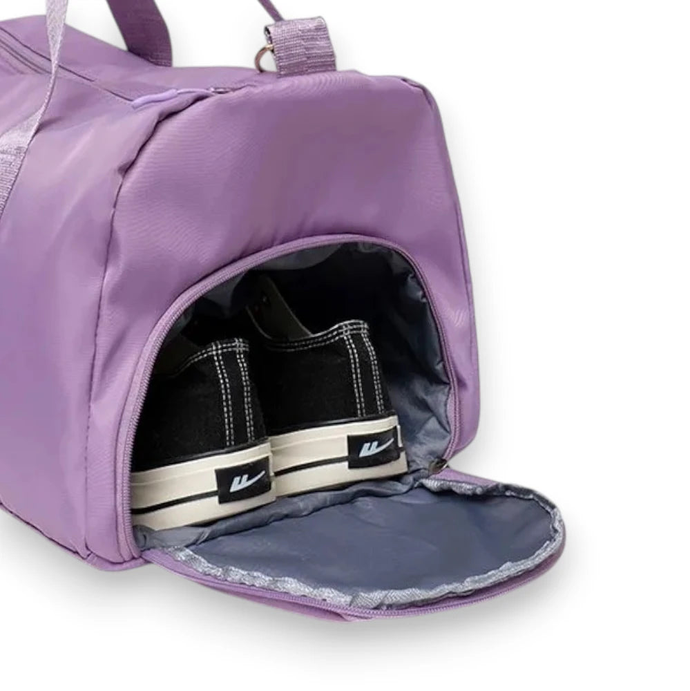 Sac de voyage femme léger et déperlant violet compartiment chaussures