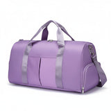 Sac de voyage femme léger et déperlant violet de trois quarts