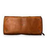 Sac de voyage homme cuir vintage camel dessous