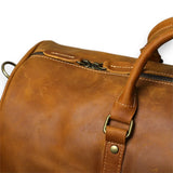 Sac de voyage homme cuir vintage camel fermeture