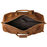 Sac de voyage homme cuir vintage camel intérieur