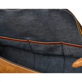 Sac de voyage homme cuir vintage camel poches intérieures