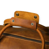 Sac de voyage homme cuir vintage camel poignées