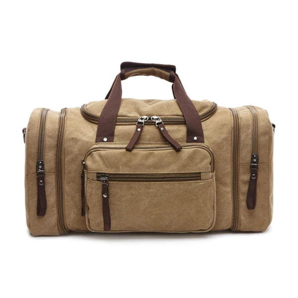 Sac de voyage homme en toile épaisse beige