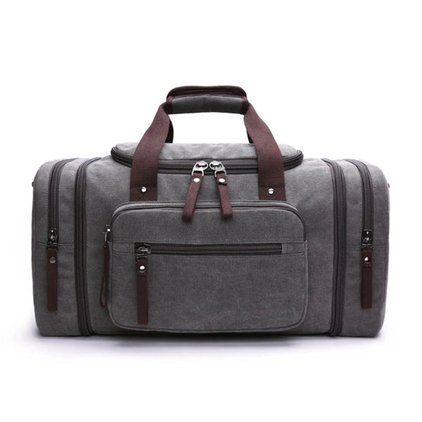 Sac de voyage homme en toile épaisse gris