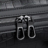 Sac de voyage imitation crocodile noir détails fermeture