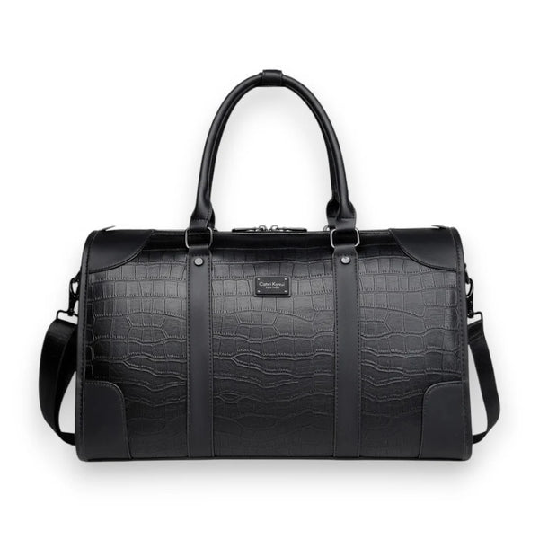Sac de voyage imitation crocodile noir