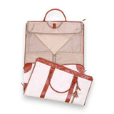 Sac de voyage pliable en similicuir blanc cassé plié