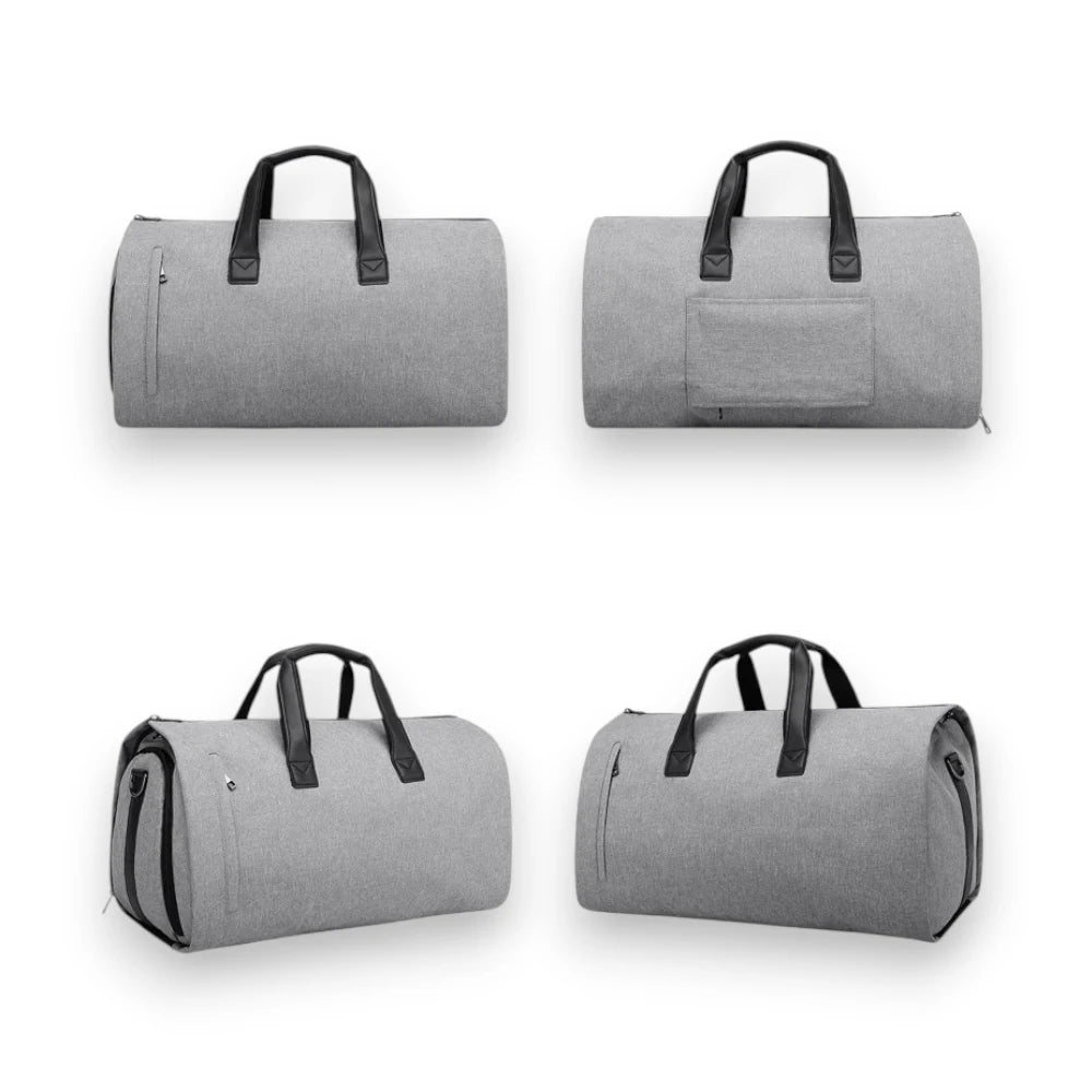 Sac de voyage pliable pour costume sous différents angles