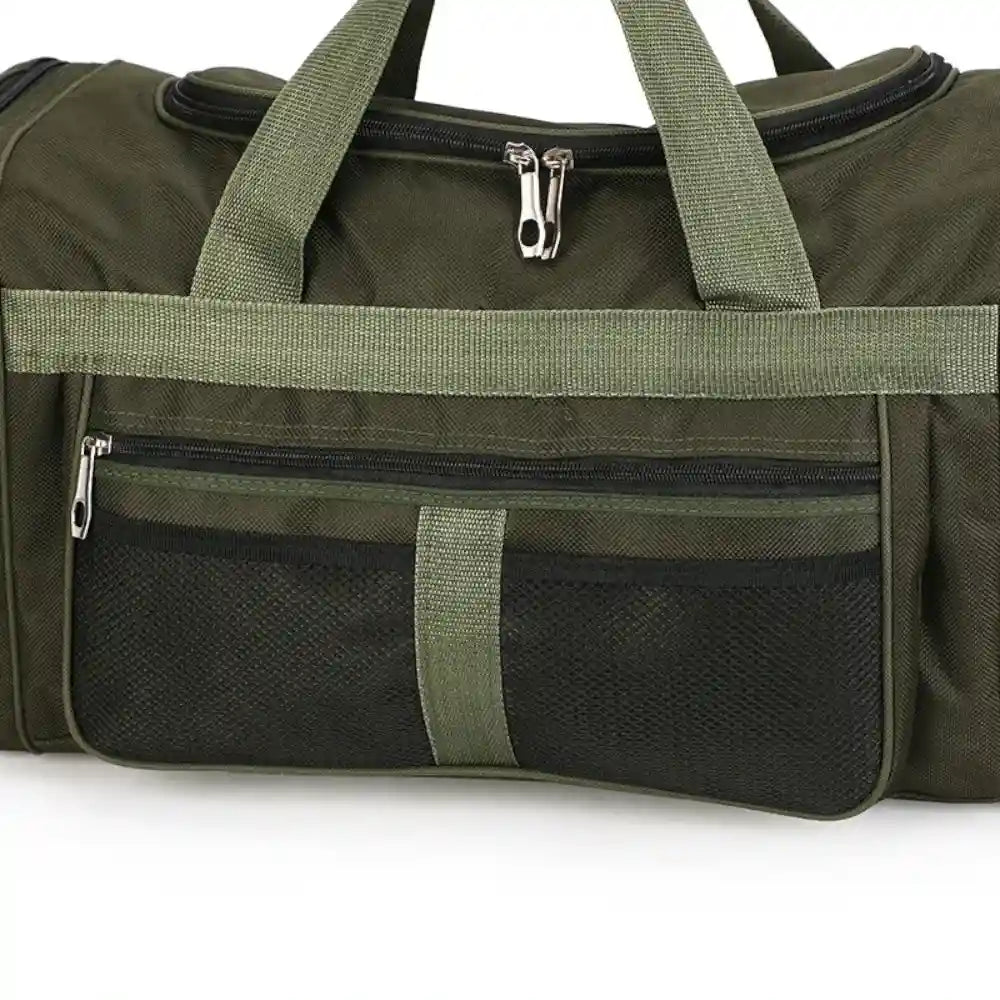 Sac de voyage sport & week-end vert kaki poches avant