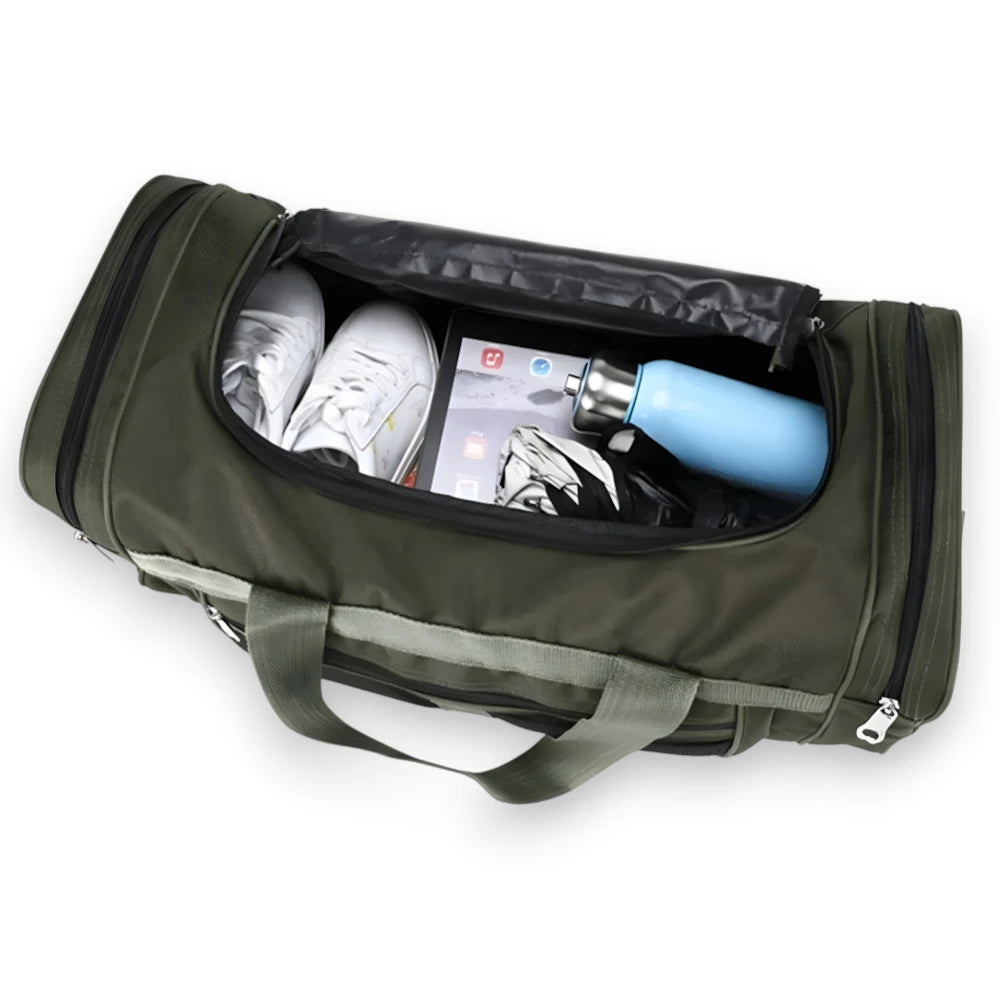 Sac de voyage sport & week-end vert kaki rempli