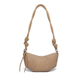 Sac demi lune bandoulière marron clair cuir