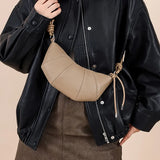 Sac demi lune bandoulière marron clair femme