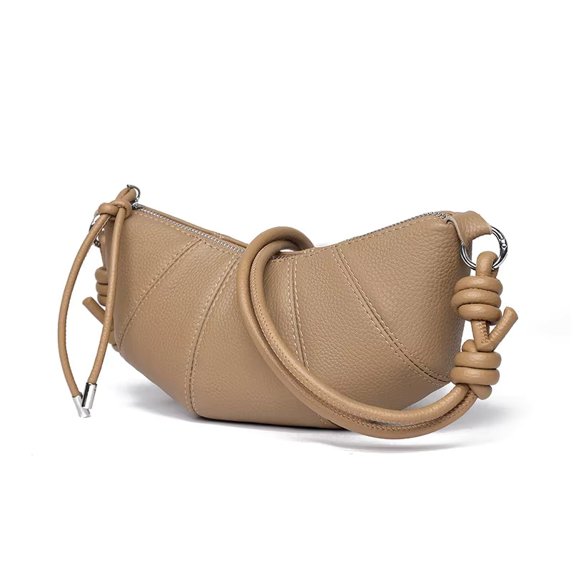 Sac demi lune bandoulière marron clair