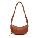 Sac demi lune bandoulière marron cuir