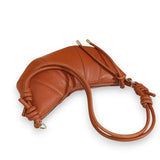 Sac demi lune bandoulière marron à plat