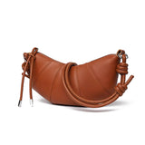 Sac demi lune bandoulière marron