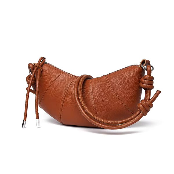 Sac demi lune bandoulière marron