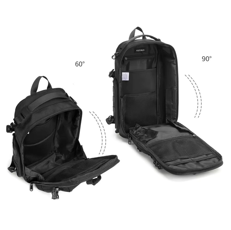 Sac à dos bandoulière homme noir inclinaison