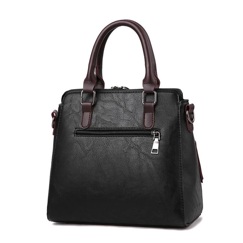 Sac à main bandoulière fourre-tout en cuir poche arrière