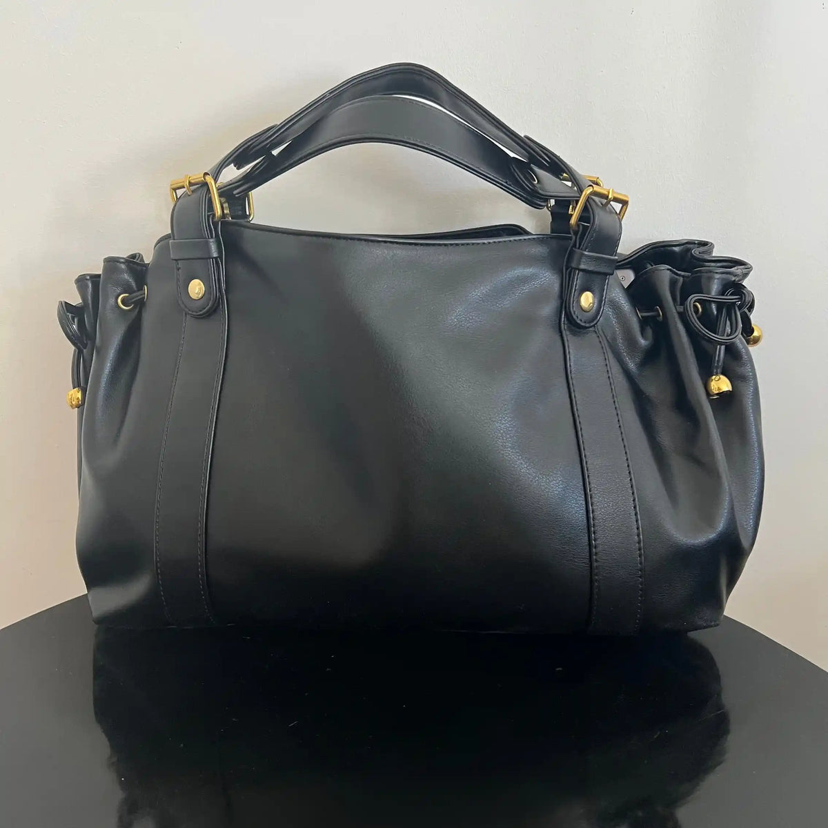 Sac à main vintage souple en simili cuir, vue de face