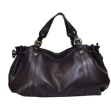 Sac à main vintage souple en simili cuir marron foncé