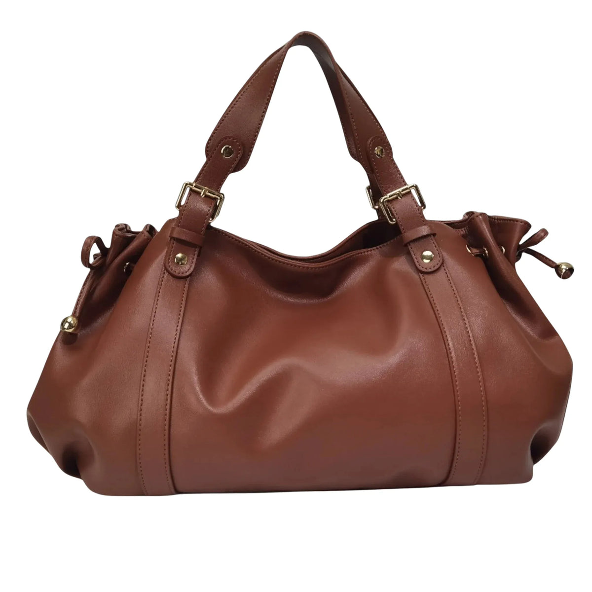 Sac à main vintage souple en simili cuir marron