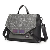 Sac ordinateur bandoulière gris de trois quarts