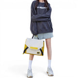 Sac ordinateur bandoulière jaune femme