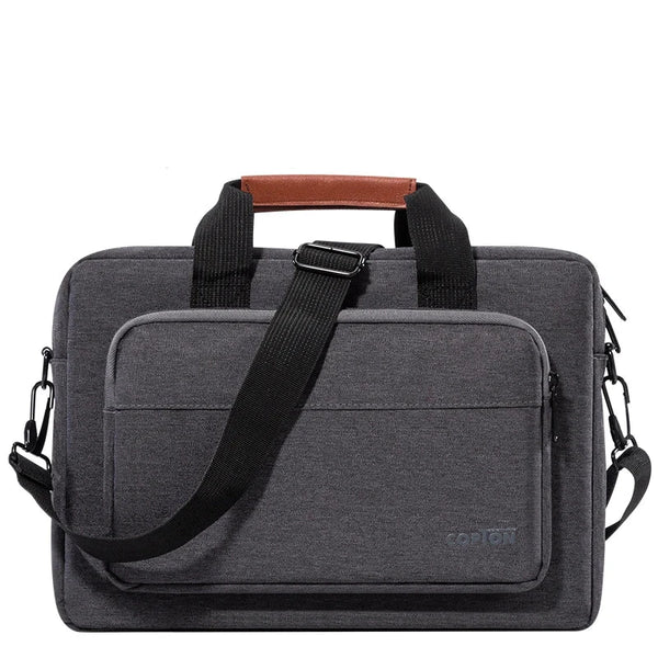 Sac ordinateur en tissu avec bandoulière gris foncé