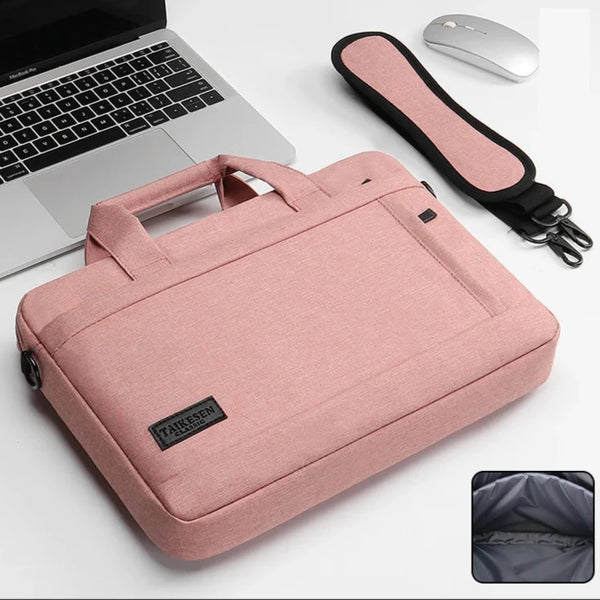 Sac ordinateur en tissu résistant et imperméable rose