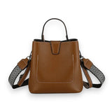 Sac seau cuir marron 2 bandoulières