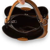 Sac seau cuir marron intérieur
