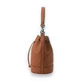 Sac seau en cuir authentique de côté