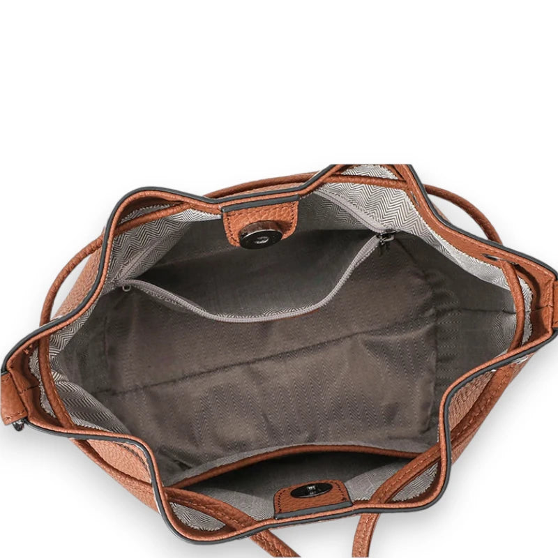 Sac seau en cuir authentique intérieur