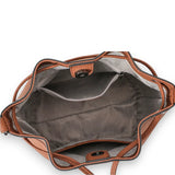 Sac seau en cuir authentique intérieur