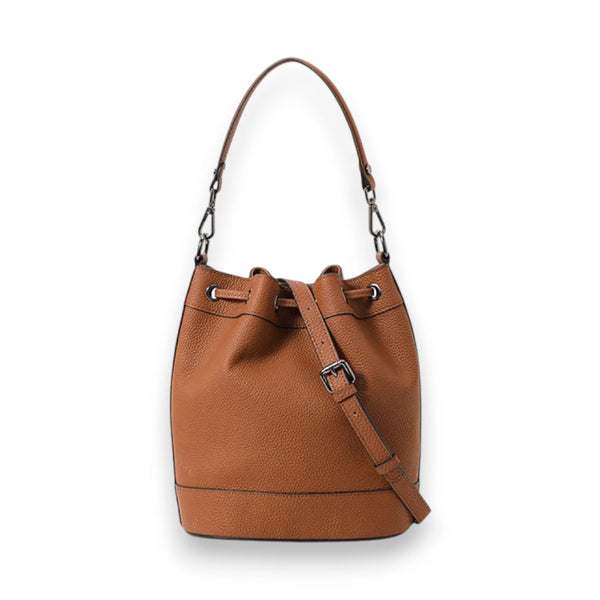 Sac seau en cuir authentique marron