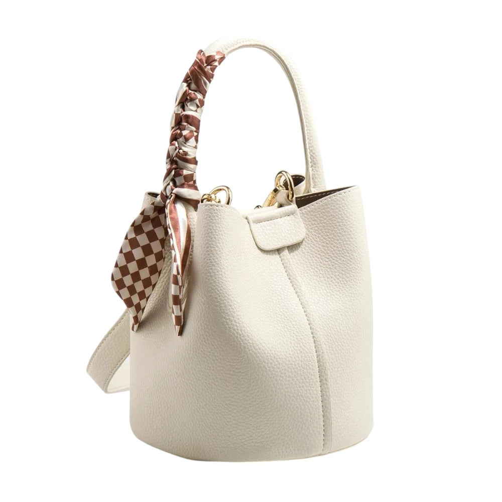 Sac seau en simili cuir souple blanc