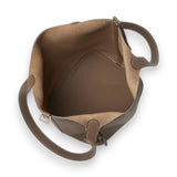 Sac seau femme en cuir véritable, vue intérieure ouverte